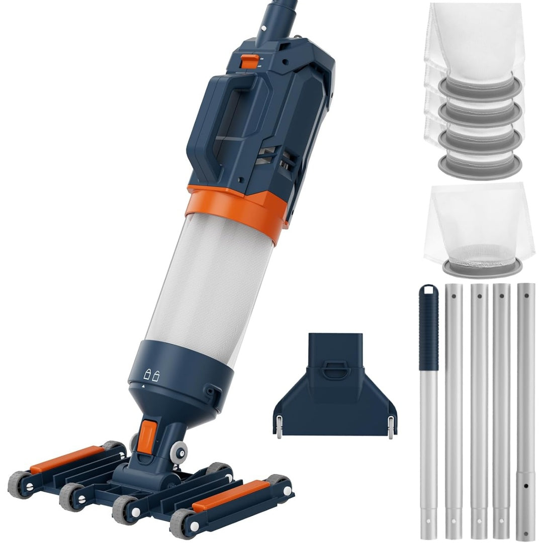 Nettoyeur de piscine proposant le deplacement sur roulettes