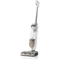Aspirateur vertical associant la collecte sans sac au coloris gris et blanc