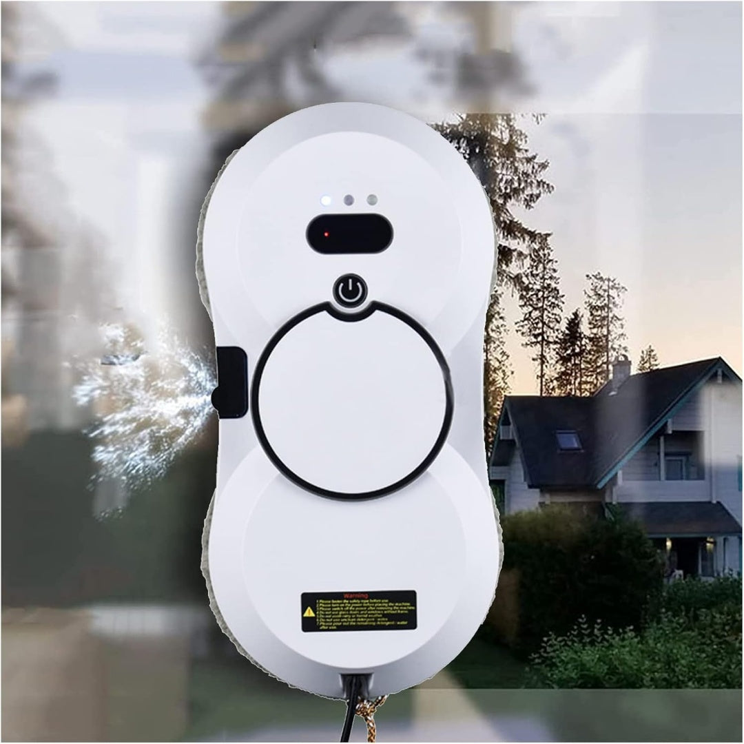 Ce robot nettoyeur de fenetres combine une commande a distance et une technologie lithium ion