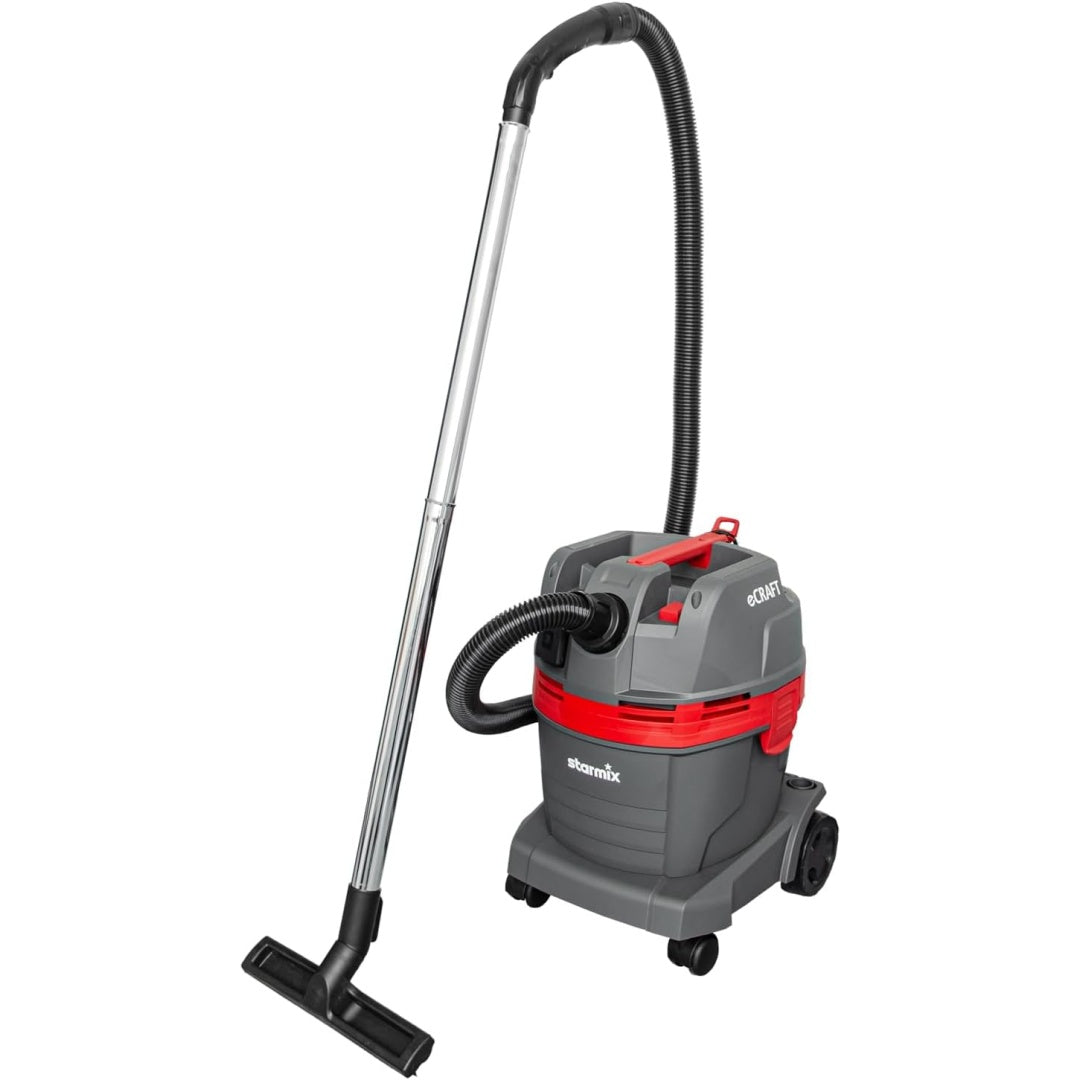 Cet aspirateur eau et poussiere combine une puissance annoncee de 1400 W et une contenance annoncee de 22 l
